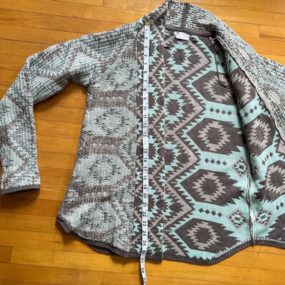RETROD retro sweater pale mint green/pale brown , size Small